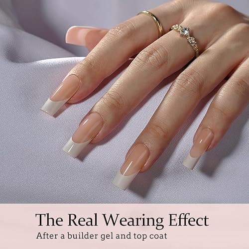 French Nail Tips Long, BTArtboxnails XCOATTIPS Square Fake Nails 150PCS Press On Nails, No Need File Glue on Nails with Pre-applied Tip Primer & Base Coat, Gel Nail Tips 15 Sizes thumbnail 3