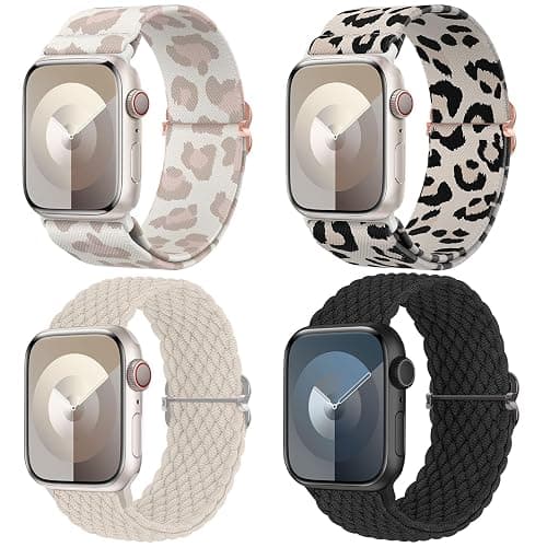 Delidigi Stretchy Bands Compatible for Apple Watch Band Women 40mm 38mm 41mm 42mm 44mm 45mm 46mm 49mm, Nylon Braided Straps for iWatch Series 11 10 9 8 7 6 SE 5 4 3 Ultra 3 2 1 - Image 1