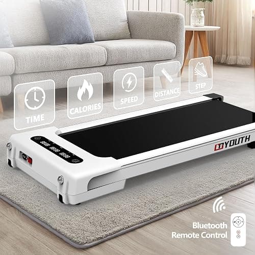 GOYOUTH 2 in 1 Under Desk Electric Treadmill Motorized Exercise Machine with Wireless Speaker, Remote Control and LED Display, Walking Jogging Machine for Home/Office Use thumbnail 2