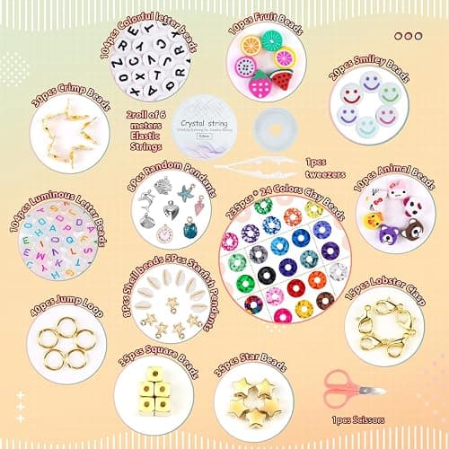 FZIIVQU 6100Pcs Clay Beads Bracelet Making Kit 24 Colors Friendship Bracelet Beads Kit with Preppy Polymer Bead for Jewelry Making Charms Gifts for Teen Girls Ages 6-12 thumbnail 2