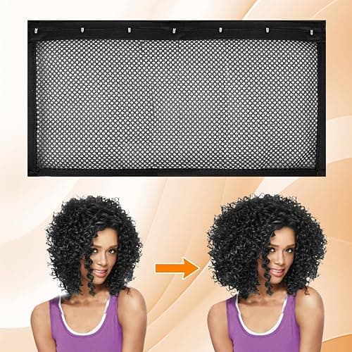 CRUIFU Lock Curly Hair Stretcher and Length Maintainer - Prevent Shrinkage with No-Heat Styling Net for An Elongated Look,Includes: 5 Elastic Hair Ties，(13IN*4PCS) thumbnail 2
