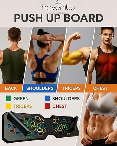 HAVENITY Push Up Board Fitness, Foldable 20 in 1 Push Up Bar at Home Gym, Multi-Functional Pushup Stands for Chest Muscle Exercise, Pushup Stands for Strength Training Portable Exercise Equipment for Men & Women thumbnail 2