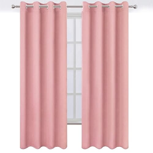 LEMOMO Baby Pink Bedroom Blackout Curtains/52 x 84 Inch Long/Set of 2 Curtain Panels/Thermal Insulated Room Darkening Curtains for Bedroom thumbnail 3