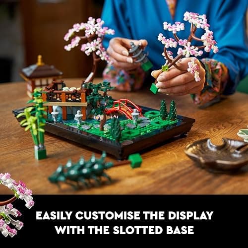 LEGO 10315 Icons Tranquil Garden, Botanical Zen Garden Kit for Adults with Lotus Flowers, Customisable Desk Decoration, Inspired by Japanese Traditions, Mindful Gardening Gift for Women, Men thumbnail 6