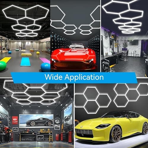 LZHOME Hexagon 5000K LED Garage Lights: 25 Pack Updated 1.31-inch Wider Size,26300LM Super Bright Hex Lighting Ceiling LED Shop Light for Garage, Car Detailing, Workshop, Warehouse, Gym, Basement thumbnail 8