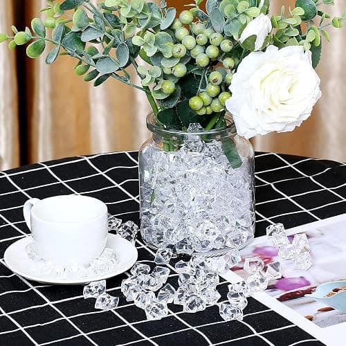 180-190pcs Premium Multicolored Fake Crushed Ice Rock Plastic Gems Jewels Acrylic Ice Rock Crystals Treasure Fake Diamonds Plastic Ice Cubes for Kids Toy Decoration Wedding Display Vase Fillers Crafts thumbnail 8