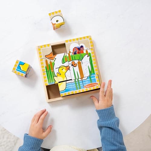 Melissa & Doug Farm Wooden Cube Puzzle with Storage Tray – 6-in-1 Animal Puzzle for Toddlers and Preschoolers – 16 Wooden Cubes – Farm Toy for Kids Ages 3+ - FSC Certified thumbnail 2