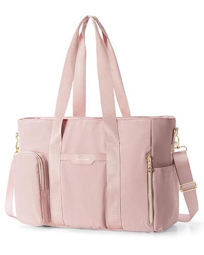 Marscamd Teacher Tote Bag for Work with 10 Pockets, 15.6" Laptop Water-Resistant Bag with Crossbody Strap for Women, College - Image 1