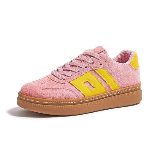 TIMEJOY Women's Platform Sneakers Vintage Tennis Shoes with Thick Rubber Gum Sole Breathable Cushioned Comfort for Casual, Sporty & Streetwear - Image 1