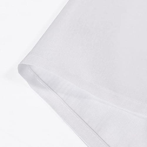 Chyhomenyc Uptown White Faux Silk Curtains 96 Inch Length 2 Panels for Bedroom, Shiny Luxury Light Filtering Slub Textured Soft Fabric Rod Pocket Window Drapes, Each 40x96 Inches, 8 FT thumbnail 9