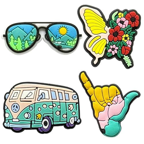 36PCS Pink Cute Preppy Hippie Y2K Croc Charms for Girls Women Adults | 2000s Aesthetic Punk Street, Retro Sunglasses Cactus, Alternative Fashion Clog Decorations for Birthday Gift & Party Favor thumbnail 2