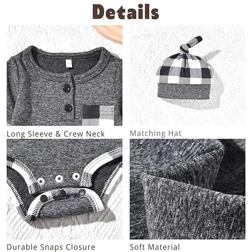 Aalizzwell Newborn Infant Baby Boys Fall Winter Outfit thumbnail 2