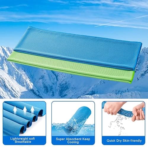 CADONO 4 Pack Cooling Towel (40"x12"), Soft Breathable Chilly Towel, Ice Towel, Microfiber Towel for Yoga, Sport, Running, Workout,Gym, Camping, Fitness, Workout & More Activities(Multicolor) thumbnail 6