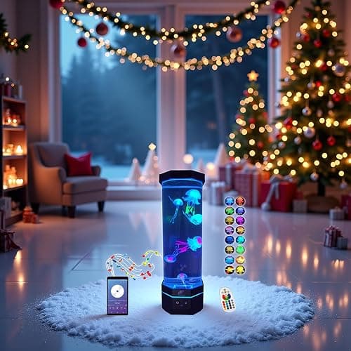 Lightahead Medium Jellyfish Lamp with Bluetooth Speaker, Color Changing LED | Ultimate 12-Inch Fake Jellyfish Aquarium, Larger, Brighter & Wider Than Most, for Everyone Décor, Autism, ADHD, Stress Relief thumbnail 6