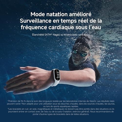 XIAOMI Smart Band 10, Bracelet Connecté, Autonomie 21 jours, rose | Charge rapide, suivi sommeil et santé, 150+ sports, iOS et Android, 5 ATM, garantie 2 ans, cadres multimatériaux thumbnail 9