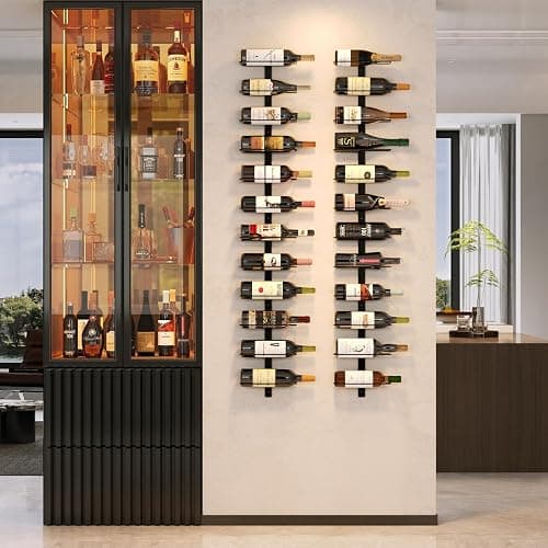 12 Bottle Wall-Mounted Wine Rack, Detachable Storage Organizer Used as One or Four, DIY Wall Hanging Bottle Holder, for Dining Room, Bar, Wine Cellar thumbnail 7