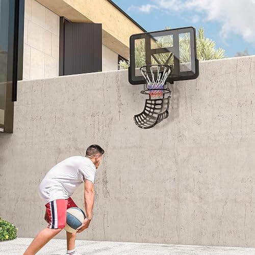 SPORTNOW Retour de Ballon de Basket-Ball, système de renvoi du Ballon de Basket, Rotation à 360°, Hauteur réglable, avec Crochets détachables, Noir thumbnail 2