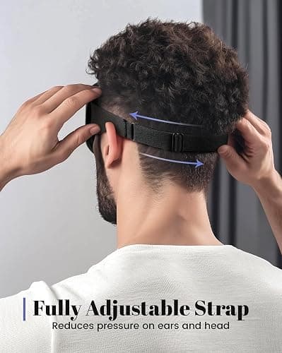 WAOAW Sleep Mask for Men Women: Blackout Eye Masks for Sleep - 3D Breathable Soft Comfortable Eye Mask for Travel - Adjustable Light Blocking Night Masks for Sleeping thumbnail 6