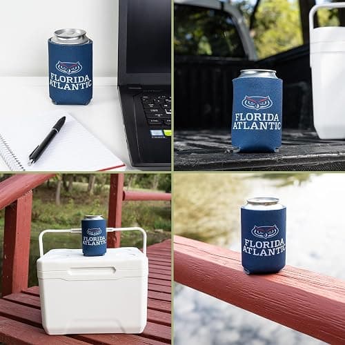Desert Cactus Florida Atlantic University Can Insulator FAU Owls Beverage Cooler 1 Pack Foam 12oz Can Holder Single Sided (Design A) thumbnail 3