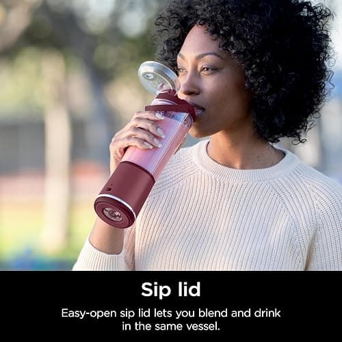 Ninja BC151CR Blast Portable Blender, Cordless, 18oz. Vessel, Personal Blender-for Shakes & Smoothies, BPA Free, Leakproof-Lid & Sip Spout, USB-C Rechargeable, Dishwasher Safe Parts, Cranberry Red thumbnail 5