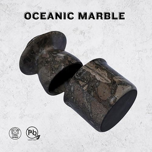 Oceanic Marble Butter Crock with Lid: 4" Gray Marble Handmade Butter Storage Dish - Stylish Kitchenware thumbnail 6