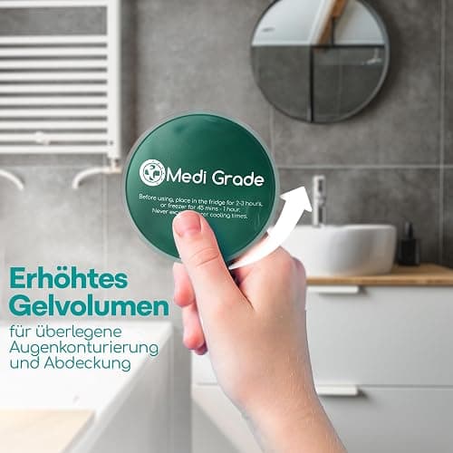 Migräne Kühlmaske Gesicht - Gel Augenmaske Kühlend Wiederverwendbar mit 2x Augen Kühlpads, 1 Lycra-Gewebe, Kühlende Aufbewahrungstasche - Entspannung zu Hause Augenkühlmaske mit Bänder thumbnail 8