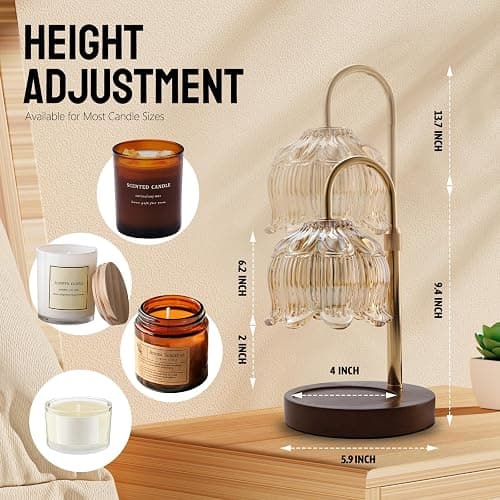 GEEZO Fragrance Candle Warmer Lamp，Electric Candle Warmer with Timer & Dimmer，Mom Christmas Birthday Gifts for Women, House Warming Gifts New Home Bedroom Decor thumbnail 2