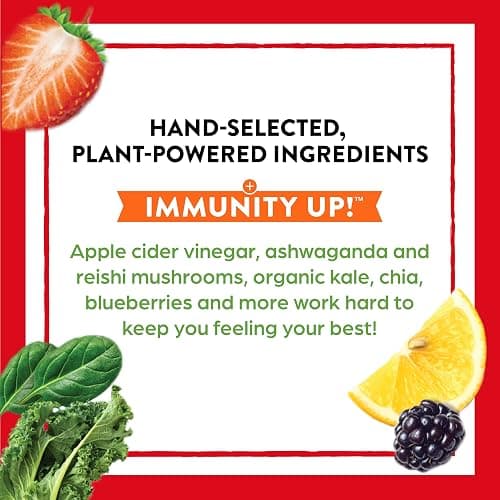 Orgain Organic Greens + 50 Superfoods Immunity Up! Powder, Honeycrisp Apple - Immune Support, Probiotics, Vitamin C, D & Zinc, Apple Cider Vinegar, Ashwagandha, Cordyceps & Reishi Mushrooms - 0.62lb thumbnail 5