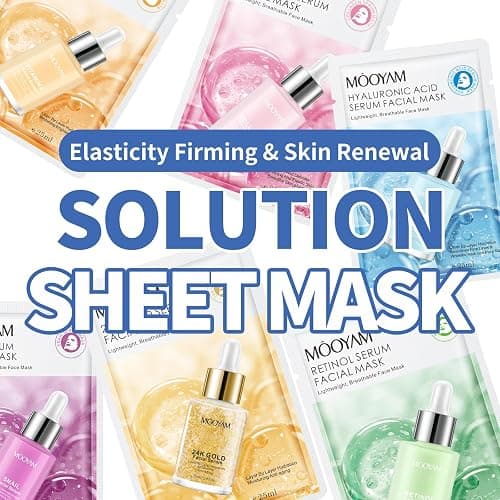6 Pack Sheet Face Masks Skincare for All Skin Types, Gentle & Nourishing Skincare Face Masks, Suitable for Sensitive Skin, Bulk Facial Mask Set for Women & Face Spa thumbnail 4