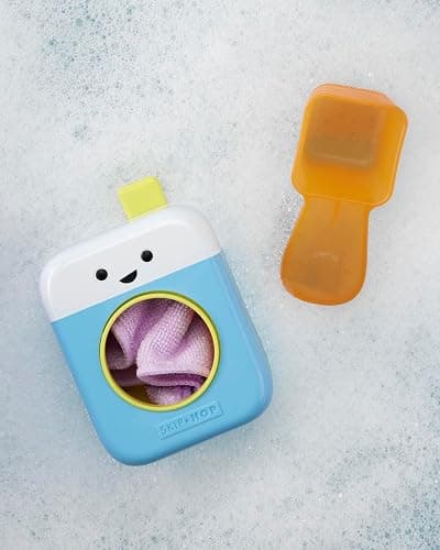 Skip Hop Baby Bath Toy Fresh & Clean Spin Cycle 4-Piece Laundry Pretend Play Set and Bathtub Sensory Development Toy Age 12m+ thumbnail 5