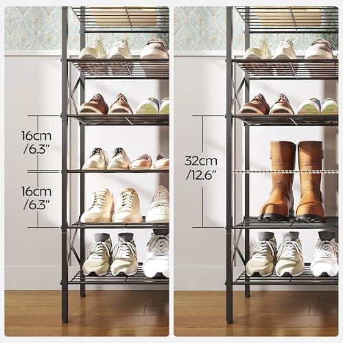 YATINEY 8 Tier Shoe Rack, Shoe Storage Organizer, Large Capacity Shoe Shelf Holds 32 Pairs of Shoes, Sturdy and Stable, for Entryway, Hallway, Closet, Dorm Room, Rustic Brown SS08BR thumbnail 3