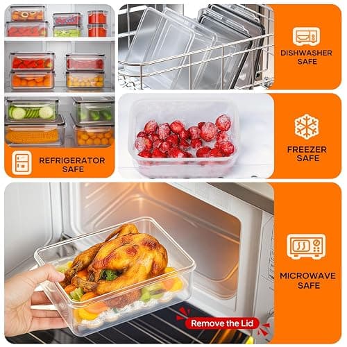 50 PCS Food Storage Containers with Lids (25 Containers & 25 Lids) - Reusable Plastic Food Containers for Kitchen Storage and Organization BPA-Free Leakproof Meal Prep Container with Labels & Pen thumbnail 6
