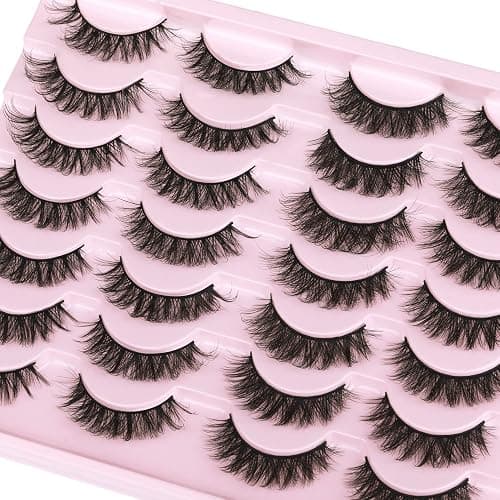 False Eyelashes Natural Look Faux Mink Lashes 12mm Short Wispy Lashes 5D Volume Strip Eye Lashes Pack by Kiromiro thumbnail 6