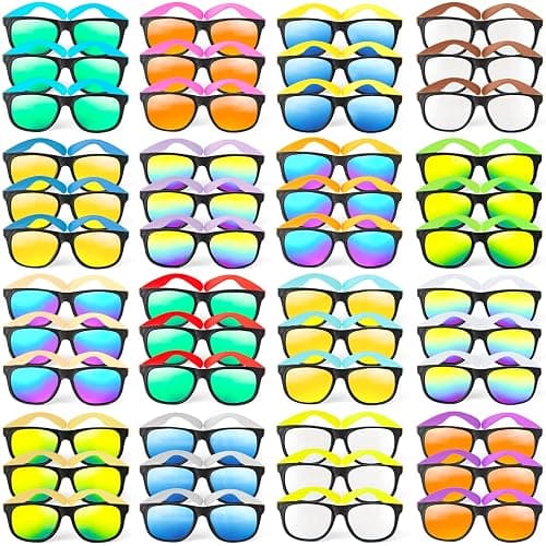 Sunglasses Bulk for Party favors, 48 Pack Neon Plastic Sunglasses with UV400 Protection, Great Gift for Birthday Supplies, Graduation, Summer Pool Beach Party favors, Goody Bag Filler for Boys Girls - Image 1
