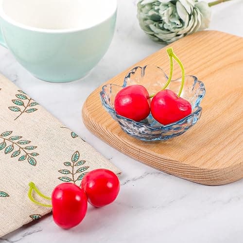 Qianyu Blue Flower Ring Dish Small Key Bowl Aesthetic Glass Trinket Tray Engagement Wedding Ring Holder Plate Room Decor Jewelry Dish Organizing Necklace Earrings for Mom Friend Sister thumbnail 4