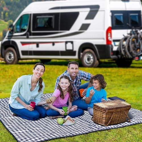 HOUSEKIT Extra Large Picnic Outdoor Blanket, 79''x79'' Waterproof Picnic Blankets Sandproof Foldable Beach Blanket Picnic mat for Camping Grass Lawn Park thumbnail 6