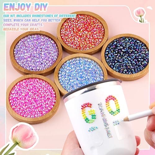 13000Pcs Resin Rhinestones with 3Pcs B7000 Jewelry Glue for Crafting, Multicolors 4mm Non Hotfix Flatback Gems, Bedazzling Crystal for DIY Crafts Clothing Tumblers Mugs Shoes Fabric Decor Nail Art thumbnail 3