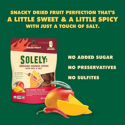 SOLELY Organic Dried Mango Strips with Chili and Salt, 2.8 oz | Three Ingredients | Vegan | Non-GMO | No Added Sugar thumbnail 4