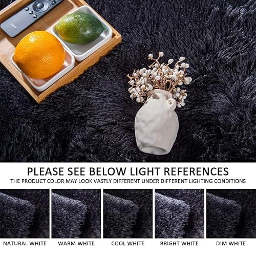 YUSOKI Black Faux Fur Throw Blanket,2 Layers,50" x 60", Soft Fuzzy Fluffy Plush Furry Comfy Warm Cozy Blanket for Couch Bed Chair Sofa Bedroom Mens Gift thumbnail 8