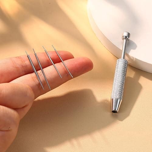 GEMQUEEN Piercing Taper Ball Grabber Tool for Changing Jewelry - 14G 16G 18G 20G Stainless Steel Flat Back Earrings Applicator Tool Threadless Insertion Pin Thread Body Piercing Kit for Ear Nose Lip thumbnail 4
