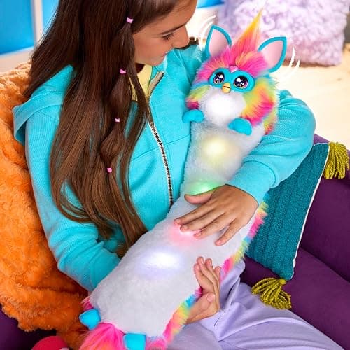 FURBY DJ Interactive Toy, Super Snuggly Rainbow Electronic Plush with Music, Lights, Motion, & Games, Speaks English & Furbish, 32in Long, Ages 6+ thumbnail 3