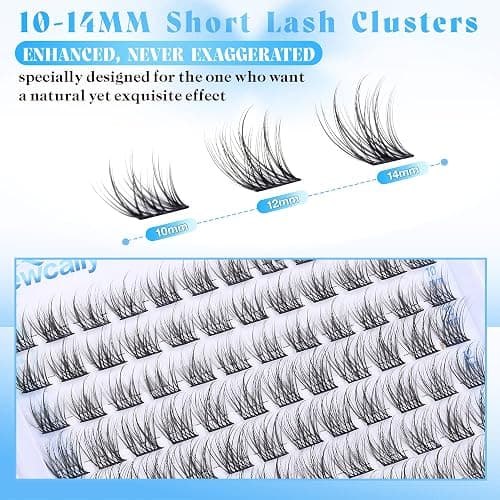 Natural Lash Clusters Eyelash Extensions C-curly Short Individual Lashes 10-14mm Wispy DIY Lash Extension Eyelash Clusters by Newcally thumbnail 2