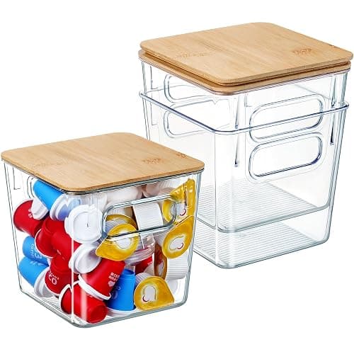 Qilinba K Cup Organizer Large Capacity Coffee Pod Holder Clear Storage Container Bins with Lids Coffee Bar Organization and Storage (3 PACK) - Image 1