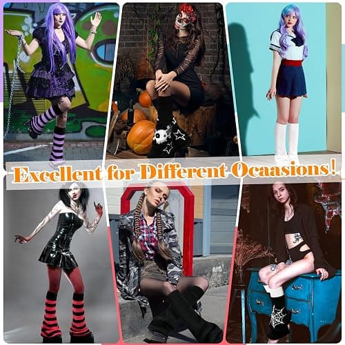 Olreco Leg Warmers Kawaii Leg Warmers Y2K Harajuku Legs Warmer for Girls Women Gyaru Cutecore Lolita Accessories Gothic Socks thumbnail 4