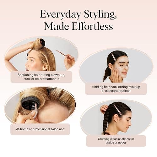 Kitsch Professional Alligator Clips for Hair Styling – 3.5" Aluminum Hair Sectioning Clips for Salon & Makeup Application | Ideal Gifts for Women – Rose Gold, 6 Pcs thumbnail 6