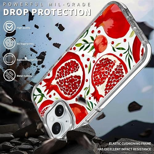 Case for iPhone 15,Fresh Pomegranate Clear Cases,Compatible with MagSafe,Slim Shockproof Magnetic Phone Sleeve Case for Girls Man,Scratch-Resistant Back ﻿ thumbnail 6