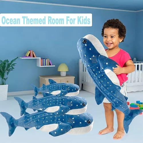 Mukouxun 18.5 inch Whale Shark Stuffed Animal Whale Shark Plush Whale Shark Kids Plush Toy Pillows Stuffed Blue Whale Doll thumbnail 9