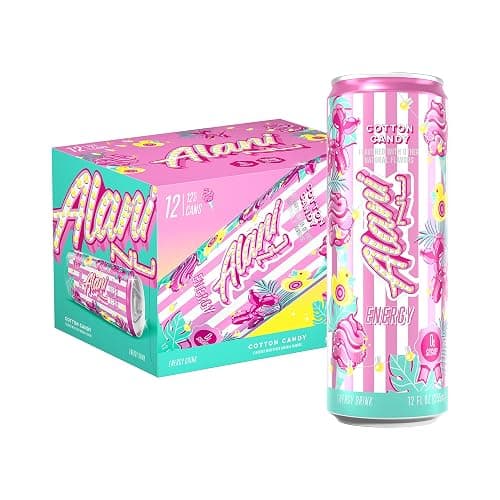 Alani Nu COTTON CANDY, Sugar Free, Low Calorie Energy Drinks, 200mg Caffeine, Biotin, B Vitamins, Zero Sugar, 10 Calories, 12 Fl Oz Cans, 12 Pack - Image 1