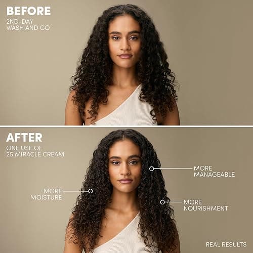 Mizani 25 Miracle Leave-In Curl Cream - Anti-Frizz Heat Protectant, Adds Lightweight Moisture & Softness, With Coconut Oil, For Natural & Curly Hair thumbnail 2