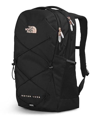 THE NORTH FACE Women's Jester Luxe Everyday Laptop Backpack, TNF Black/Burnt Coral Metallic, One Size thumbnail 3